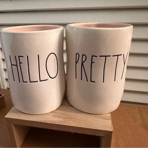Rae Dunn hello pretty makeup brush cups